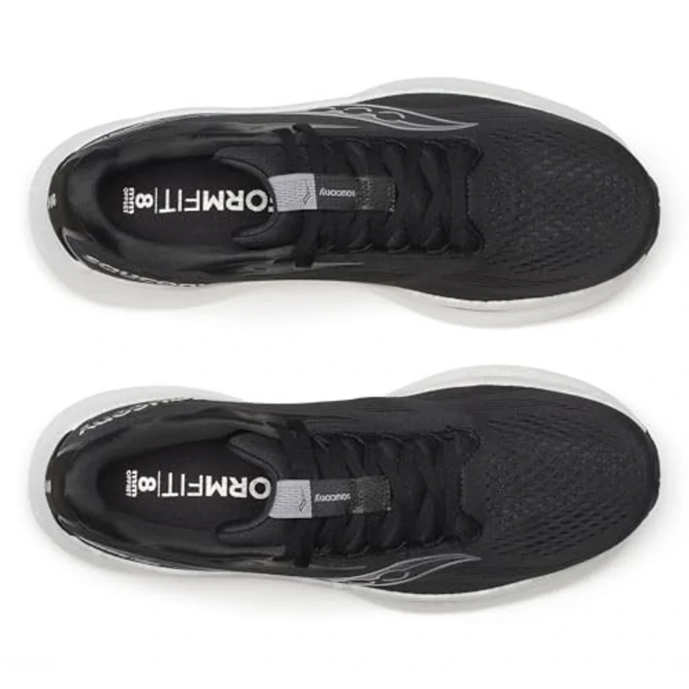 Men's Size 8.5- Saucony Ride 18 Black White Running Shoes Sneakers S21000-100